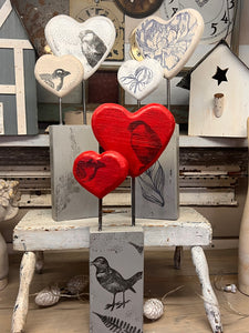 Wooden double hearts
