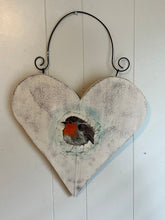 Load image into Gallery viewer, Decoupage heart with hanger