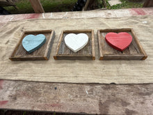 Load image into Gallery viewer, Hearts in barn board frame
