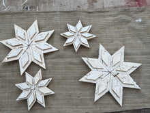 Load image into Gallery viewer, Antique wood snowflake star
