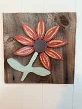 Load image into Gallery viewer, Small sunflower on barn board
