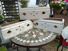 Load image into Gallery viewer, Antique wood box- Diamond cutouts

