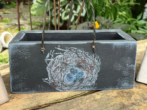 Large hand painted purse container