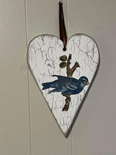 Load image into Gallery viewer, Wooden hanging hand painted hearts
