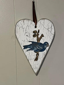 Wooden hanging hand painted hearts