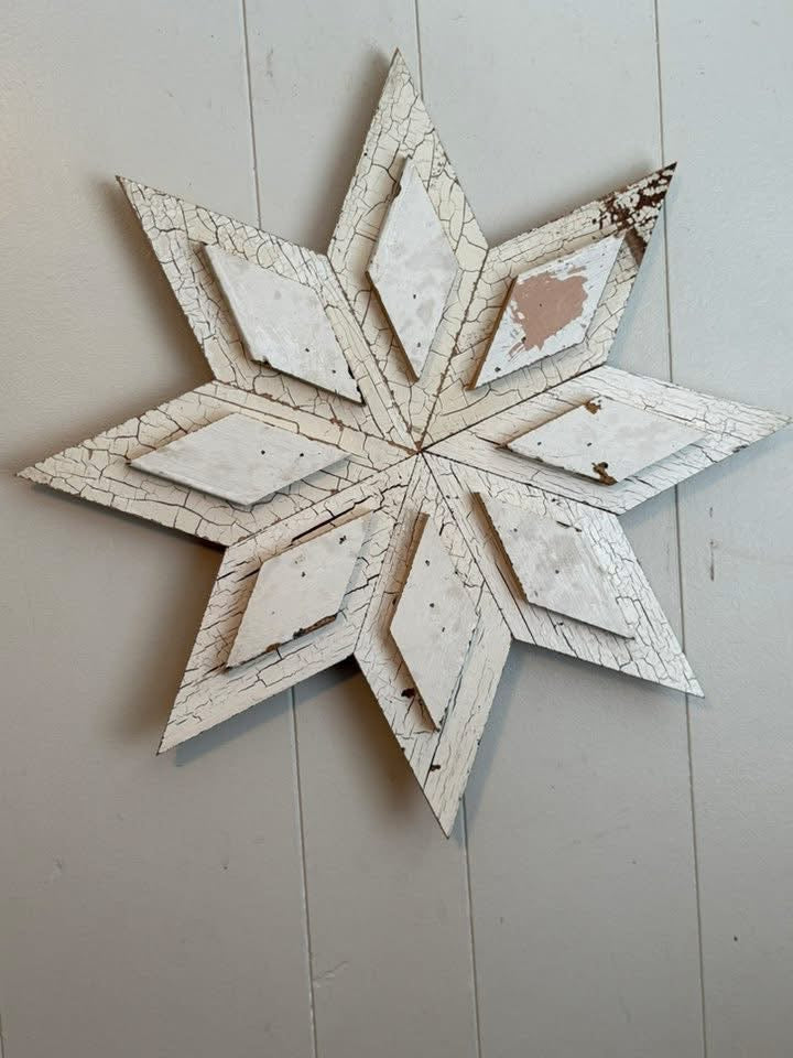 Large antique wood fancy stars