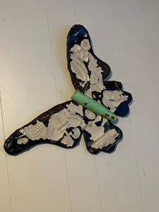 Antique embossed tin butterfly