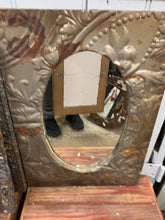 Load image into Gallery viewer, Antique embossed tin oval mirrors