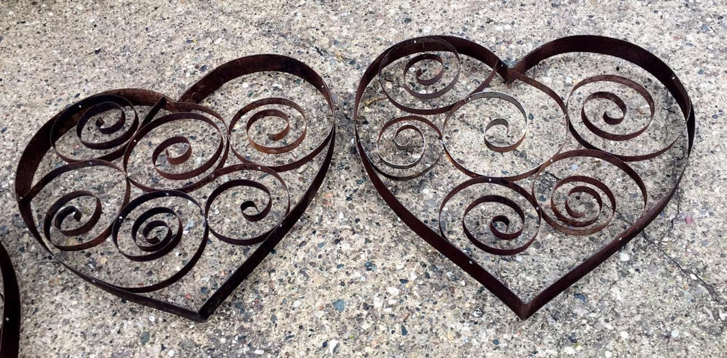 Steel swirl hearts