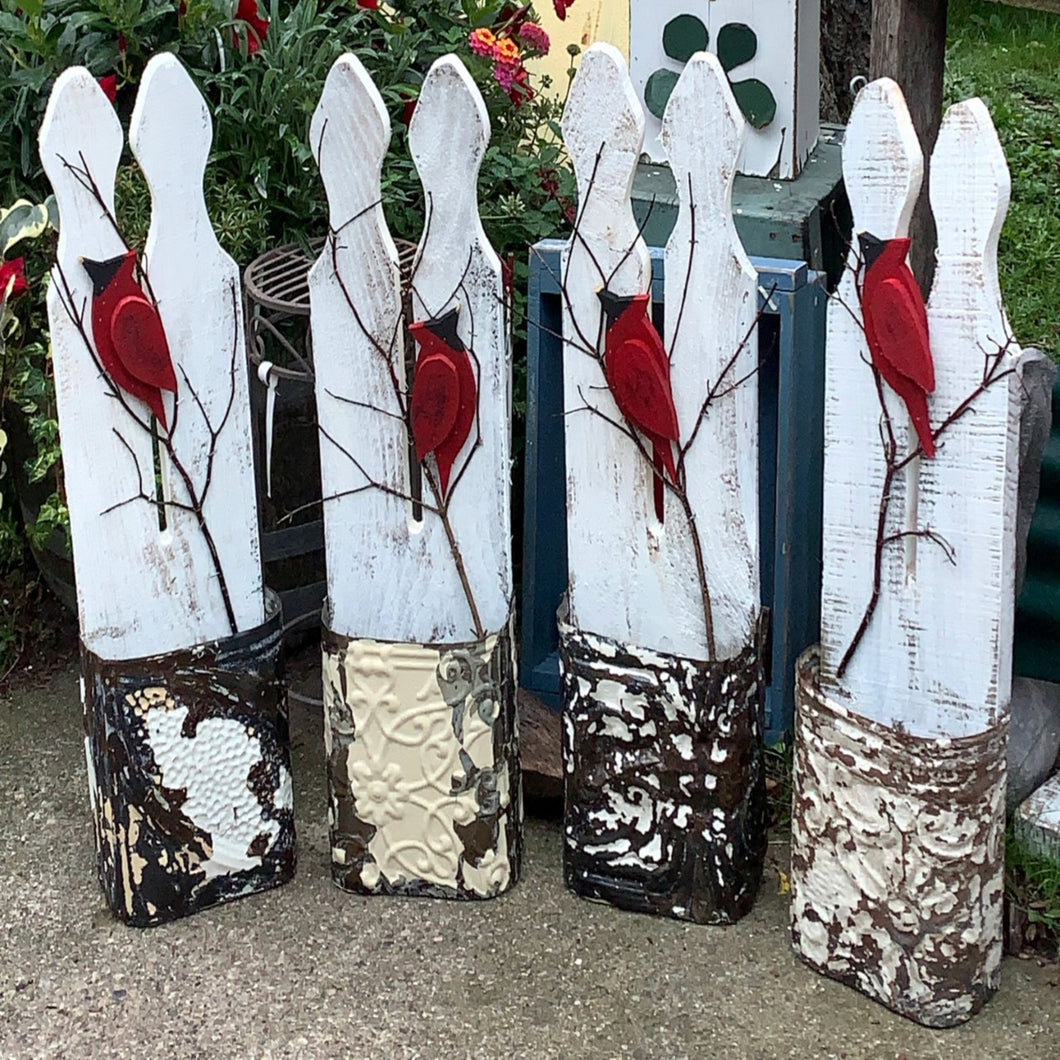 Picket Fence Cardinal with Pocket