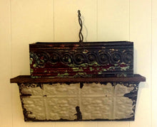 Load image into Gallery viewer, Antique  embossed tin boxes with lightening rod wire handles
